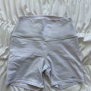 ALO Yoga Women's High-Waist White Bike Shorts